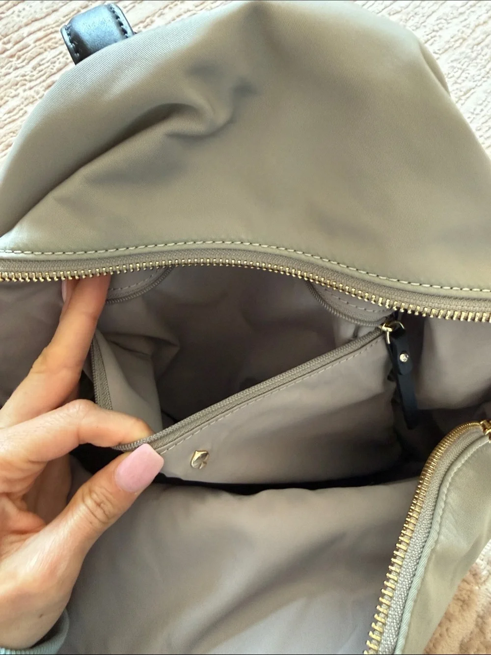 Kate Spade Gray & Black Nylon Mini Backpack